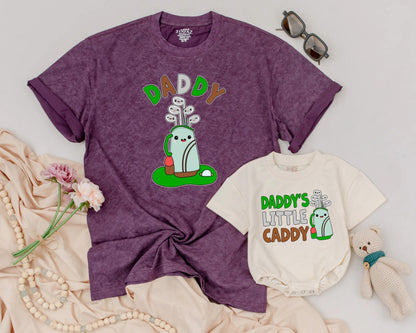 Personalized Golf Dad & Baby Matching Outfit Daddy’s Little Caddy Cute Father’s Day Baby Boy Golf Gift