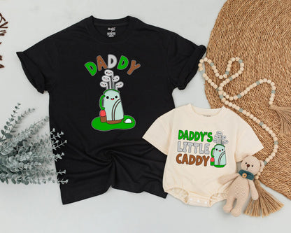 Personalized Golf Dad & Baby Matching Outfit Daddy’s Little Caddy Cute Father’s Day Baby Boy Golf Gift