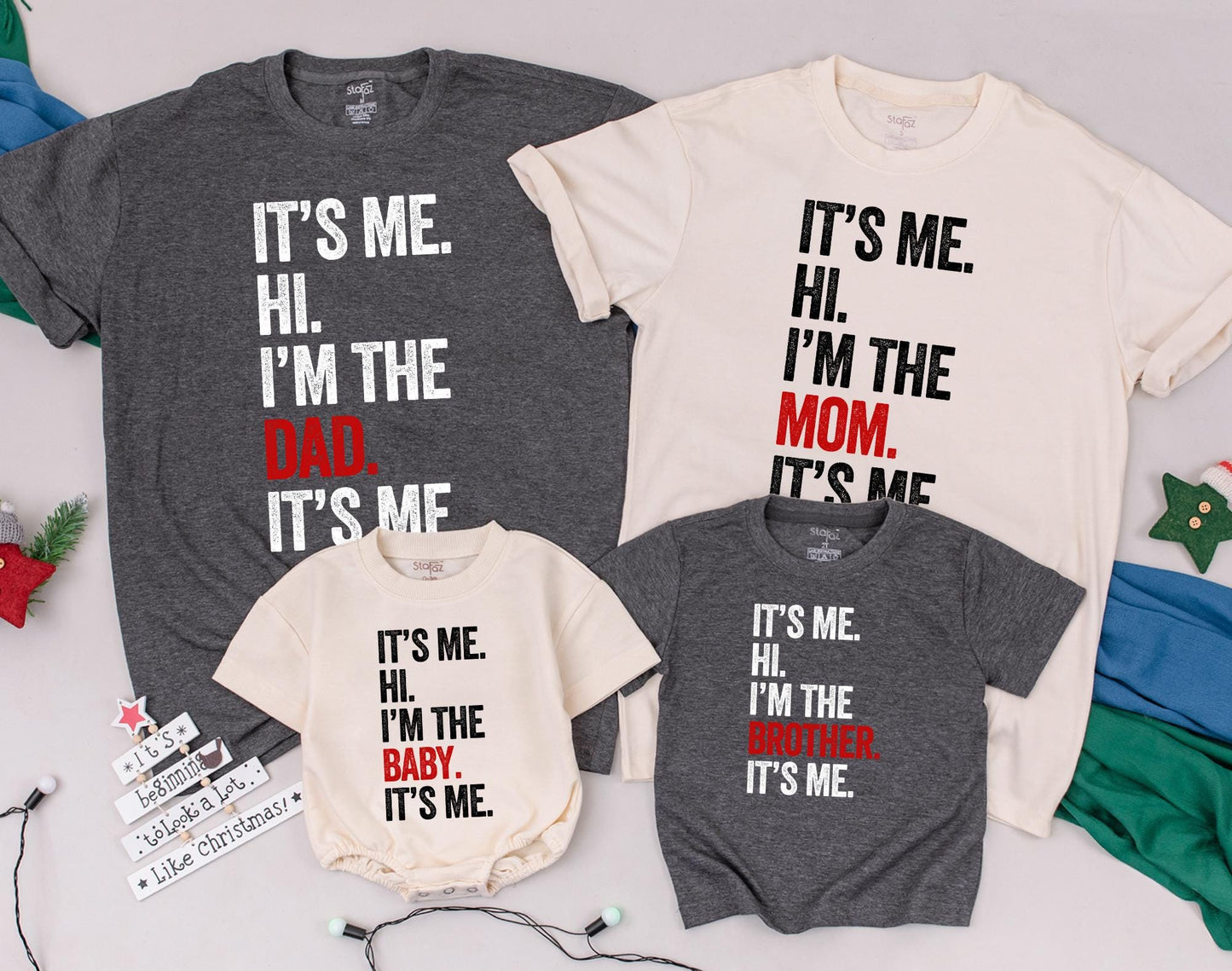 Matching Family Shirts: Its Me Hi Im The Baby Romper & Bother/Sister Outfits Baby/Toddler/Kids Funny Family Gifts