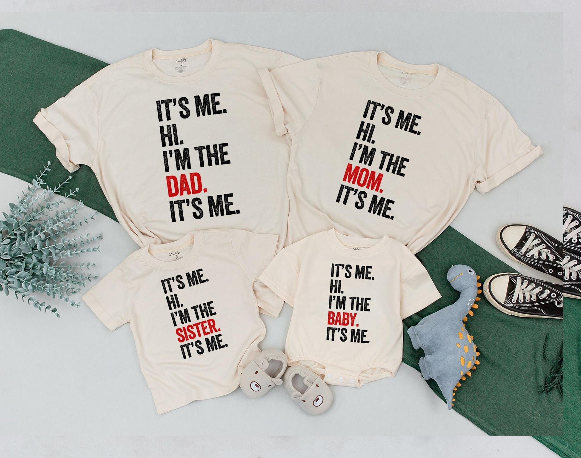 Matching Family Shirts: Its Me Hi Im The Baby Romper & Bother/Sister Outfits Baby/Toddler/Kids Funny Family Gifts