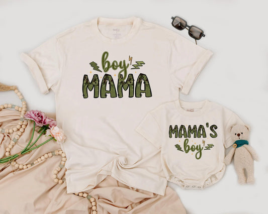 Boy Mama Duck Lover Matching Outfit Personalized Camo Family Look Mother's Day Gift Idea for Mom and Son