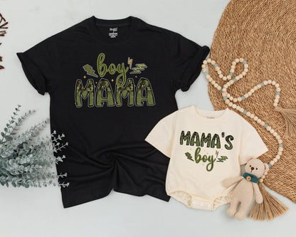 Boy Mama Duck Lover Matching Outfit Personalized Camo Family Look Mother's Day Gift Idea for Mom and Son