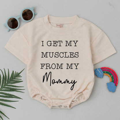 Funny Mommy Muscles Baby Romper I Get My Muscles From My Mommy Cute Workout Baby Outfit Baby Shower Gift Cotton Infant Clothes