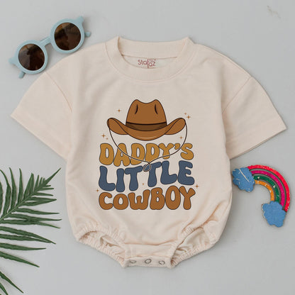Daddy's Little Cowboy Baby Romper Western Outfit for Boys Cute Rodeo Bodysuit Country Shower Gift Yee Haw Baby Clothes