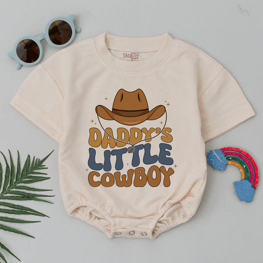 Daddy's Little Cowboy Baby Romper Western Outfit for Boys Cute Rodeo Bodysuit Country Shower Gift Yee Haw Baby Clothes