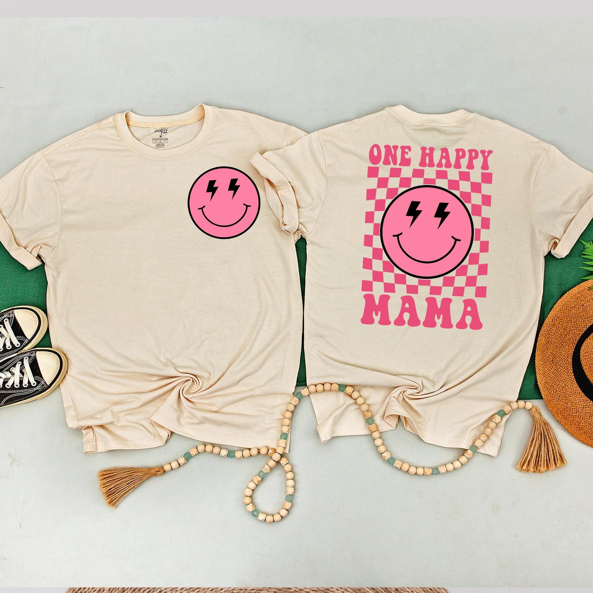 One Happy Babe Birthday Shirt First Birthday Outfit Matching Family Mommy and Me Baby Bodysuit Cute Smiley Face Design