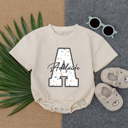 Custom Name Baby Girl Bubble Romper - Personalized Birthday Outfit & Baby Shower Gift - Short Sleeves for Summer Celebrations