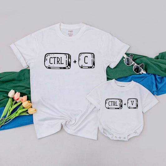 Custom Copy Paste Matching Family Shirts Ctrl C Ctrl V Daddy and Me Outfit Personalized Father's Day Gift for New Dad
