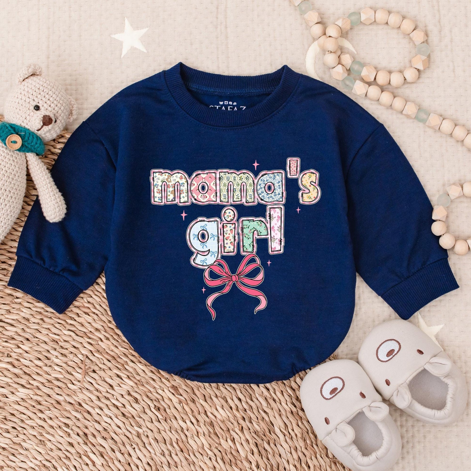 Mama's Girl Baby Pink Bow Bubble Romper Sweetest Mommy's Little Girl Outfit Perfect Mother's Day Gift for Baby Girl