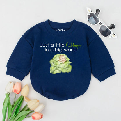 Adorable Just a Little Cabbage Baby Bubble Romper Soft Cotton Infant Bodysuit Cute Newborn Outfit Comfy Baby Clothes