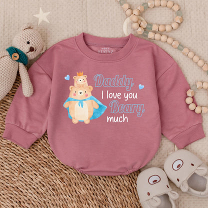 I Love You Beary Much Baby Boy Bubble Romper for Father's Day | Dad & Son Matching Outfit | Baby Shower Gift Newborn