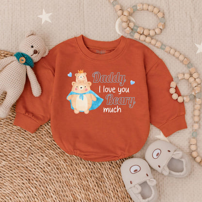 I Love You Beary Much Baby Boy Bubble Romper for Father's Day | Dad & Son Matching Outfit | Baby Shower Gift Newborn