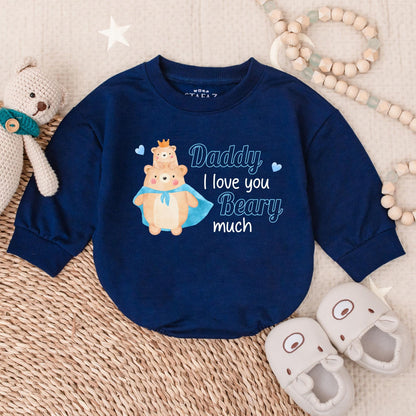 I Love You Beary Much Baby Boy Bubble Romper for Father's Day | Dad & Son Matching Outfit | Baby Shower Gift Newborn