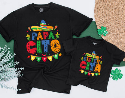 Personalized My First Fiesta Birthday Shirt for Baby Boy Girl, Matching Family Mexican Party Outfit Mama Cita Papacito Taco Celebration
