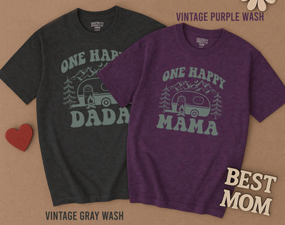 One Happy Camper 1st Birthday Outfit Matching Family Tees Mommy and Me Shirts Camping Celebration