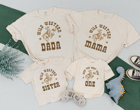 Wild Western Family Matching Shirts – Personalized Cowboy and Cowgirl Tees – Perfect for Family Photo, Vacation, or Themed Event