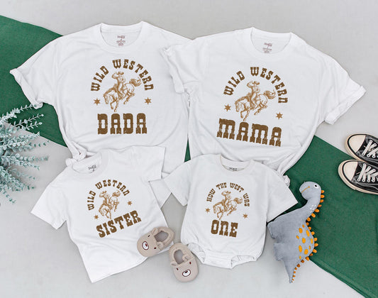 Wild Western Family Matching Shirts – Personalized Cowboy and Cowgirl Tees – Perfect for Family Photo, Vacation, or Themed Event