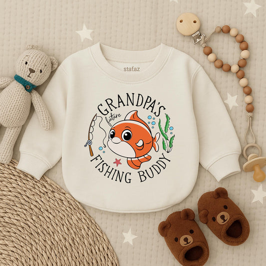 Grandpa's Future Fishing Buddy Baby Boy Romper First Father's Day Outfit Cute Newborn Bubble Bodysuit Gift Comfortable Cotton Apparel