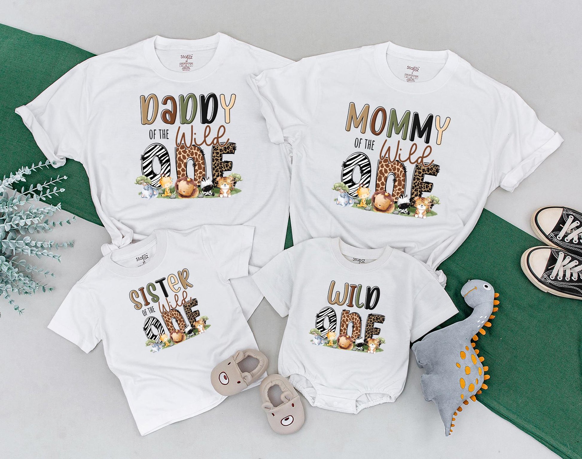 Wild One Safari Family Matching Birthday Shirts Zoo Vacation Squad Mommy of the Wild One First Birthday Outfit Animal Adventure