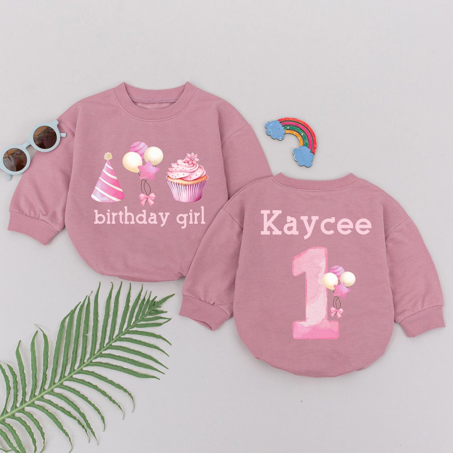 First Birthday Girl Romper Personalized One Birthday Gift Baby Toddler Party Outfit Cute Candle Design Cotton Soft Comfortable Celebration Clothes