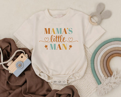 Mama's Little Man Bubble Romper First Mother's Day Gift Baby Shower Outfit Cute Newborn Clothes Infant Romper Boy Gift