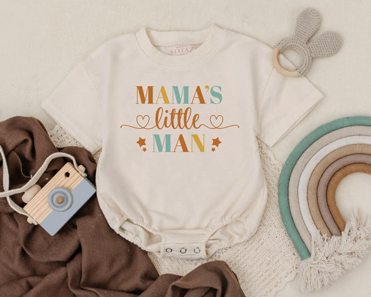 Mama's Little Man Bubble Romper First Mother's Day Gift Baby Shower Outfit Cute Newborn Clothes Infant Romper Boy Gift