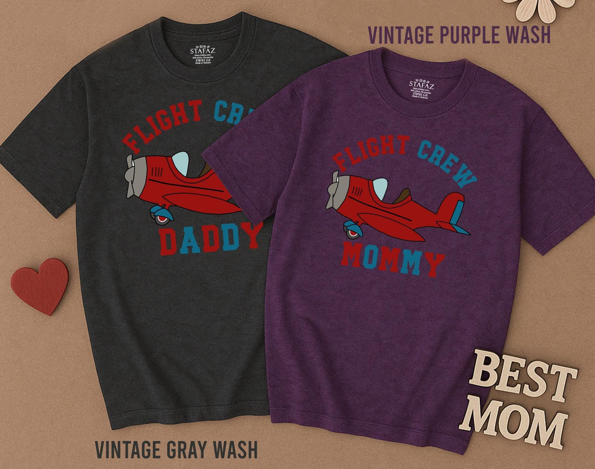 First Birthday Flight Crew Family Shirts: Custom Names Airplane Party Outfit, Birthday Boy's One Year Flew By, Dad Mom Brother Sister