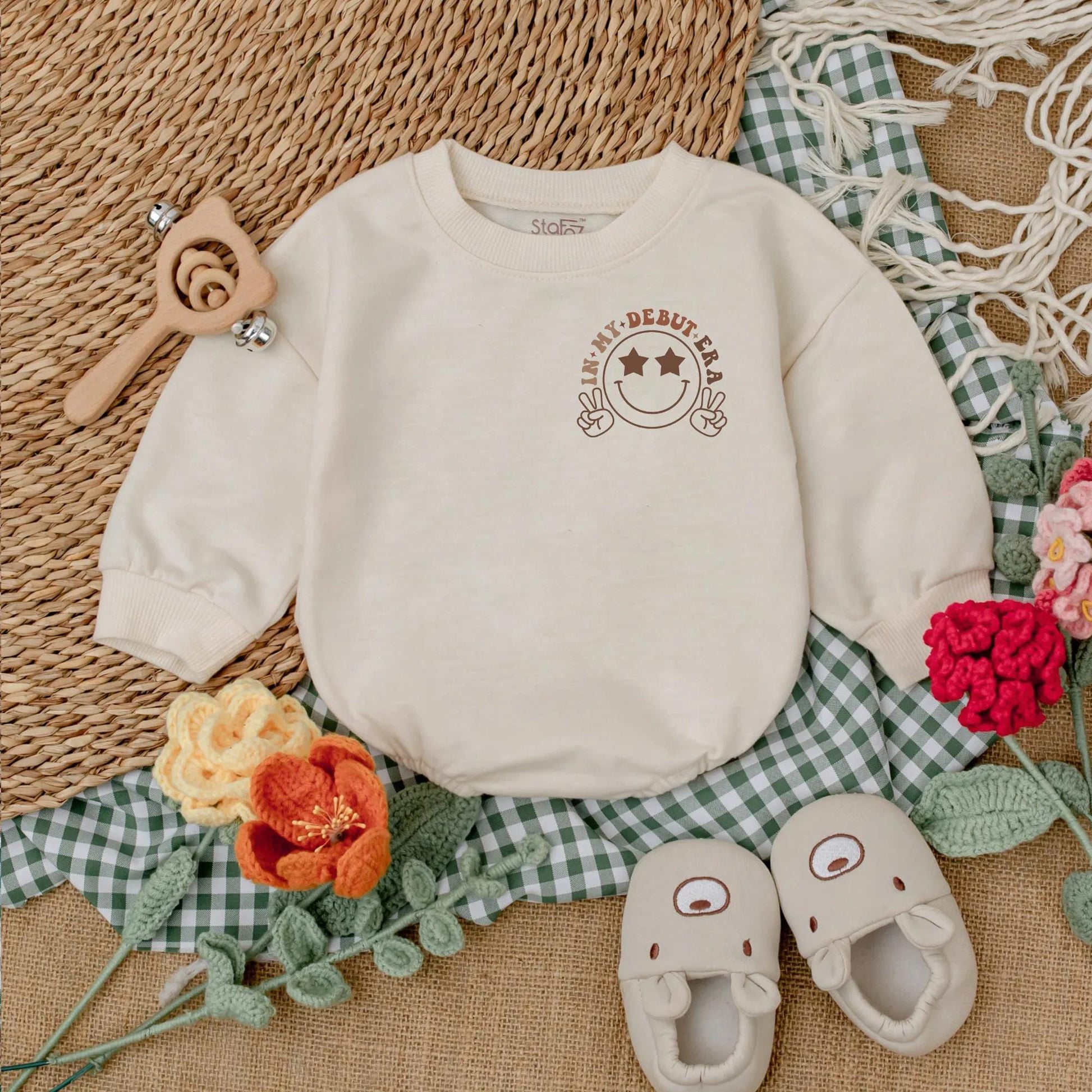 In My Debut Era Baby Romper Newborn Bodysuit Coming Home Outfit Gender Neutral Soft Baby Announcement Pregnancy Reveal Shower Gift