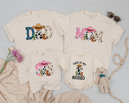 My First Rodeo Shirt Custom Cowboy 1st Birthday Outfit for Boys & Girls Matching Family Western Party