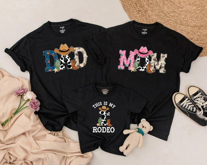My First Rodeo Shirt Custom Cowboy 1st Birthday Outfit for Boys & Girls Matching Family Western Party