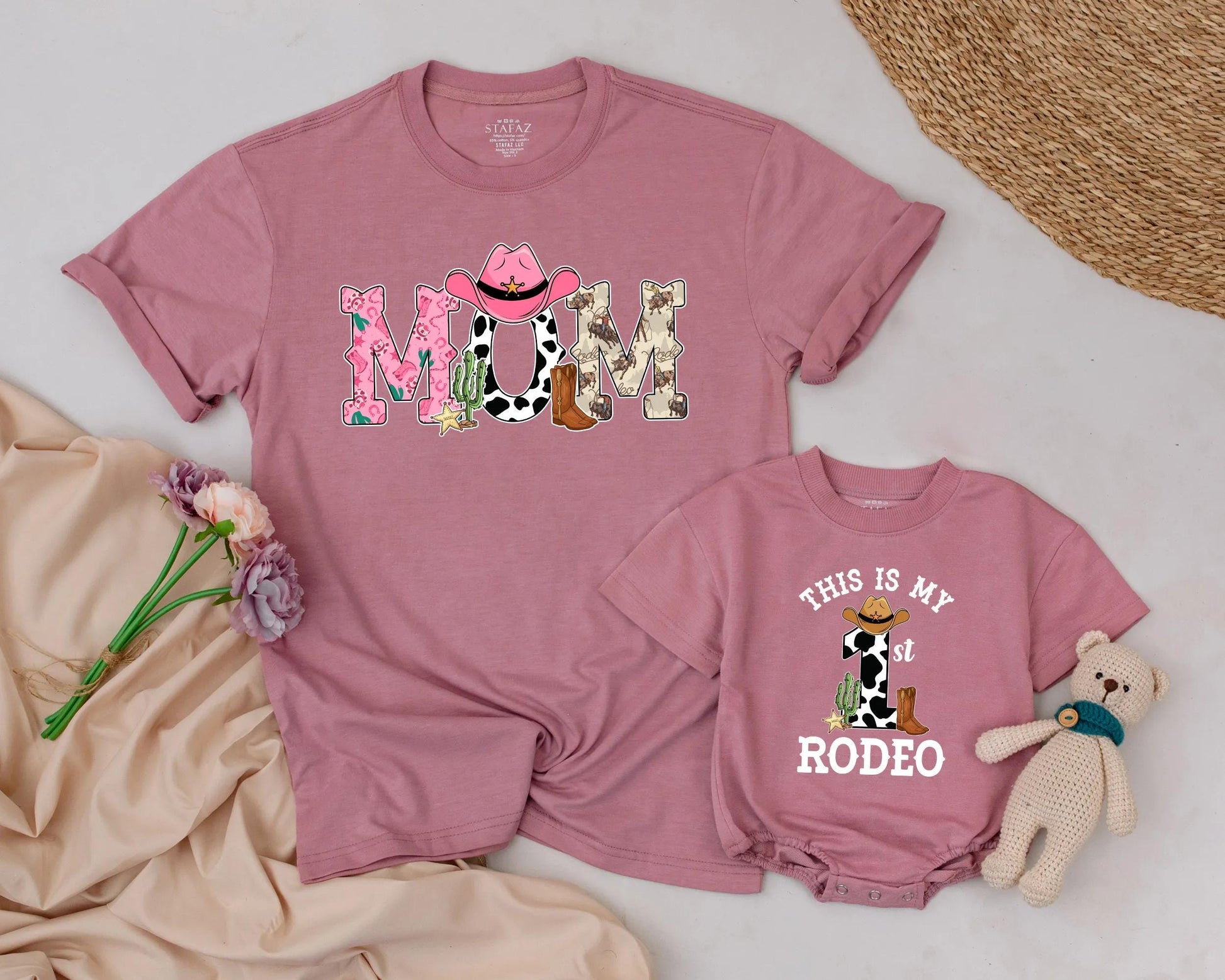 My First Rodeo Shirt Custom Cowboy 1st Birthday Outfit for Boys & Girls Matching Family Western Party