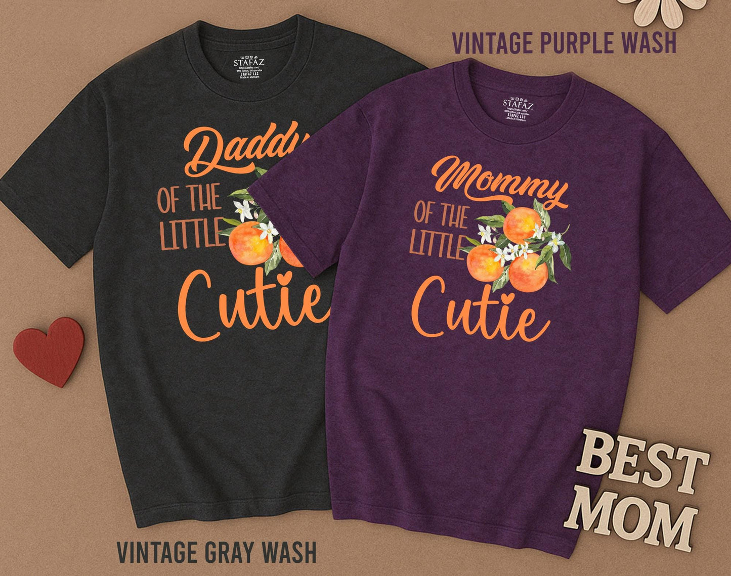 Personalized Little Cutie Orange Fruit Family Matching T-Shirts Baby Romper Sweet Newborn Outfit Baby Shower Gift Comfortable Cotton Apparel