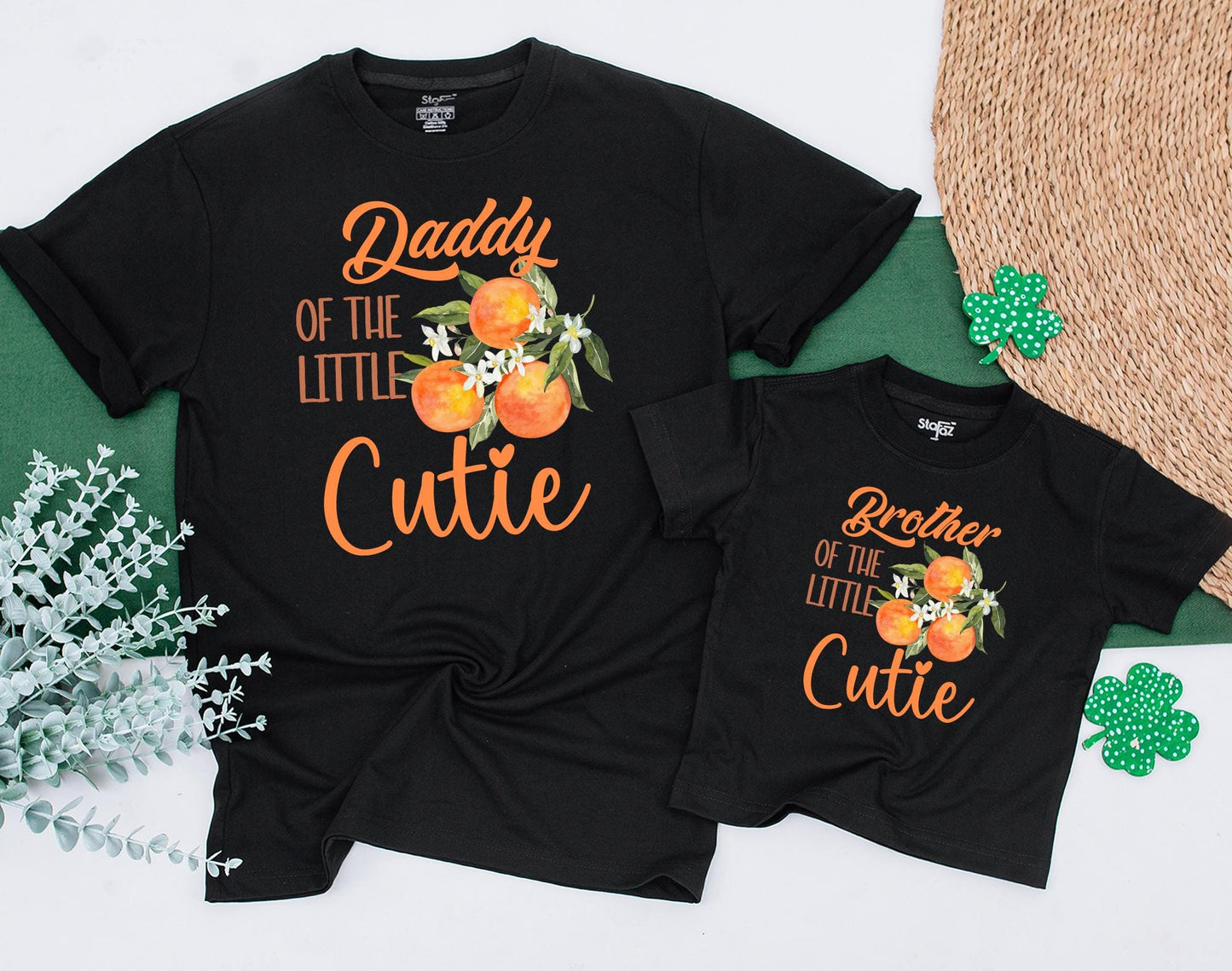 Personalized Little Cutie Orange Fruit Family Matching T-Shirts Baby Romper Sweet Newborn Outfit Baby Shower Gift Comfortable Cotton Apparel