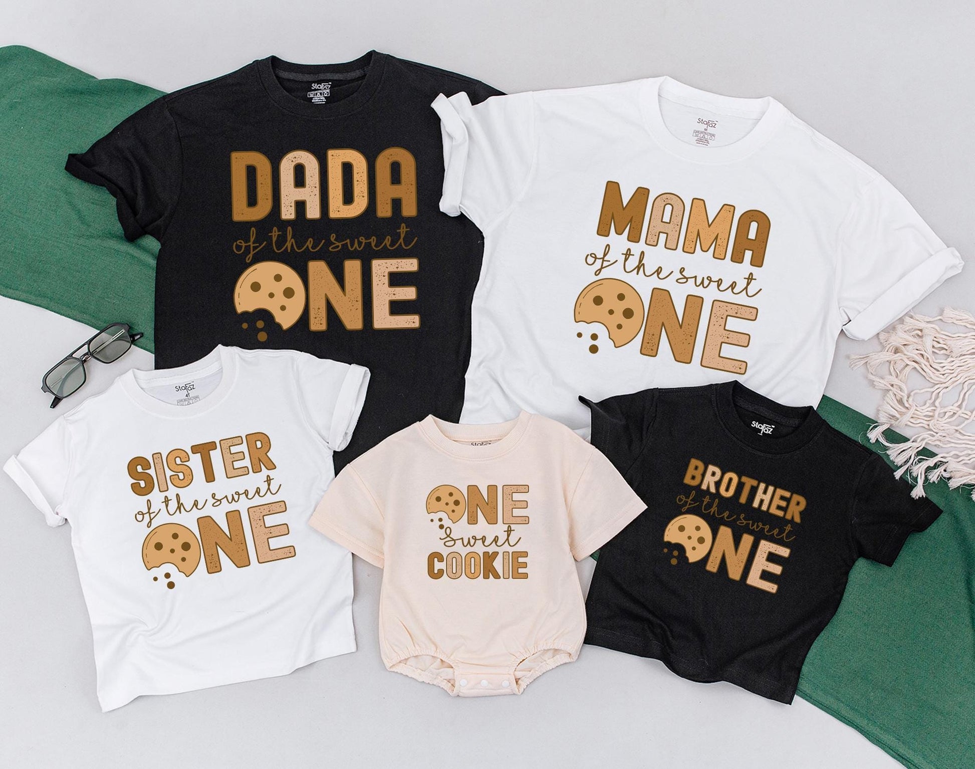 Sweet One 1st Birthday Family Matching Shirts: Cookies & Milk Theme Party Tees for Boy or Girl - First Birthday Outfit!