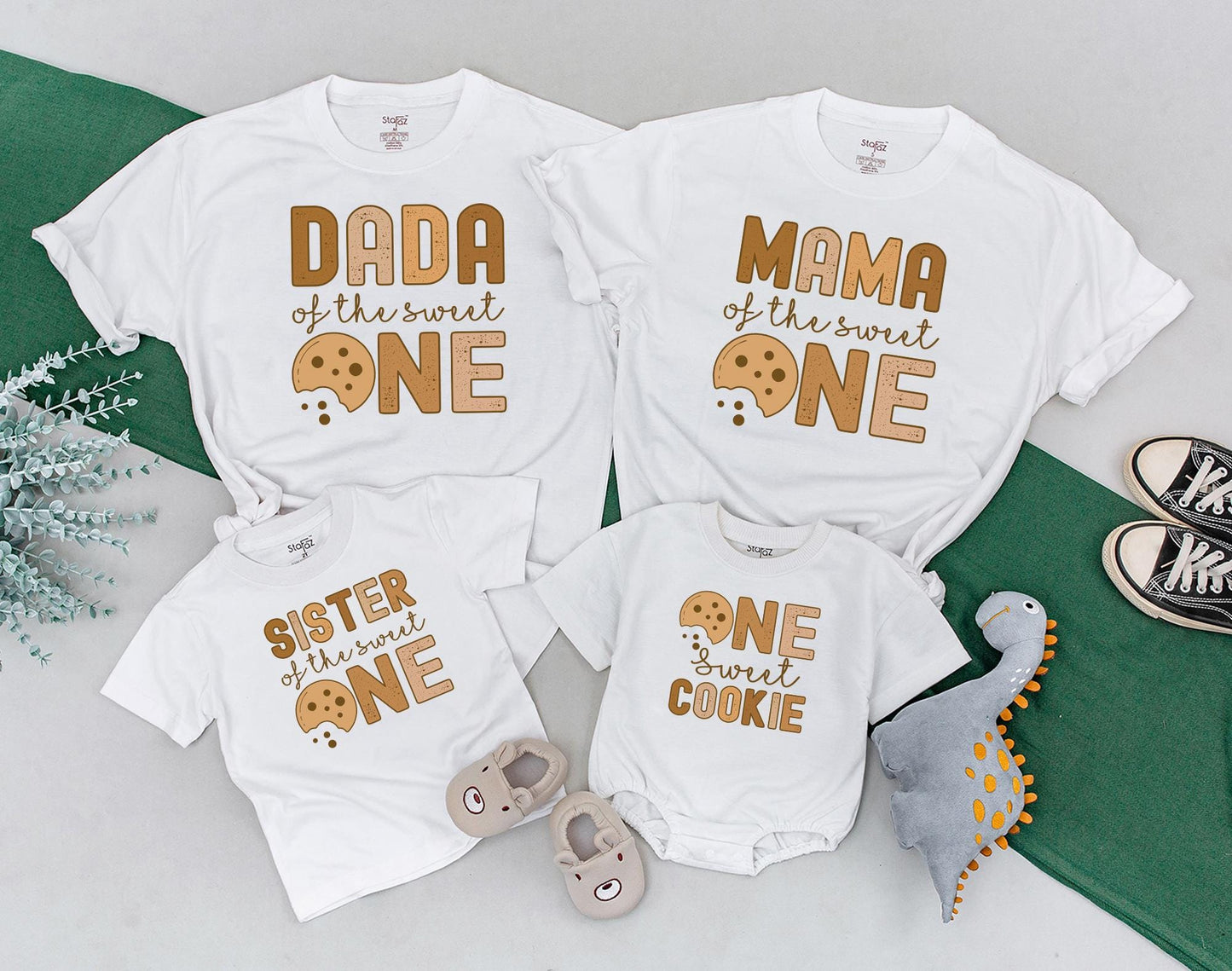 Sweet One 1st Birthday Family Matching Shirts: Cookies & Milk Theme Party Tees for Boy or Girl - First Birthday Outfit!
