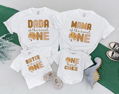 Sweet One 1st Birthday Family Matching Shirts: Cookies & Milk Theme Party Tees for Boy or Girl - First Birthday Outfit!