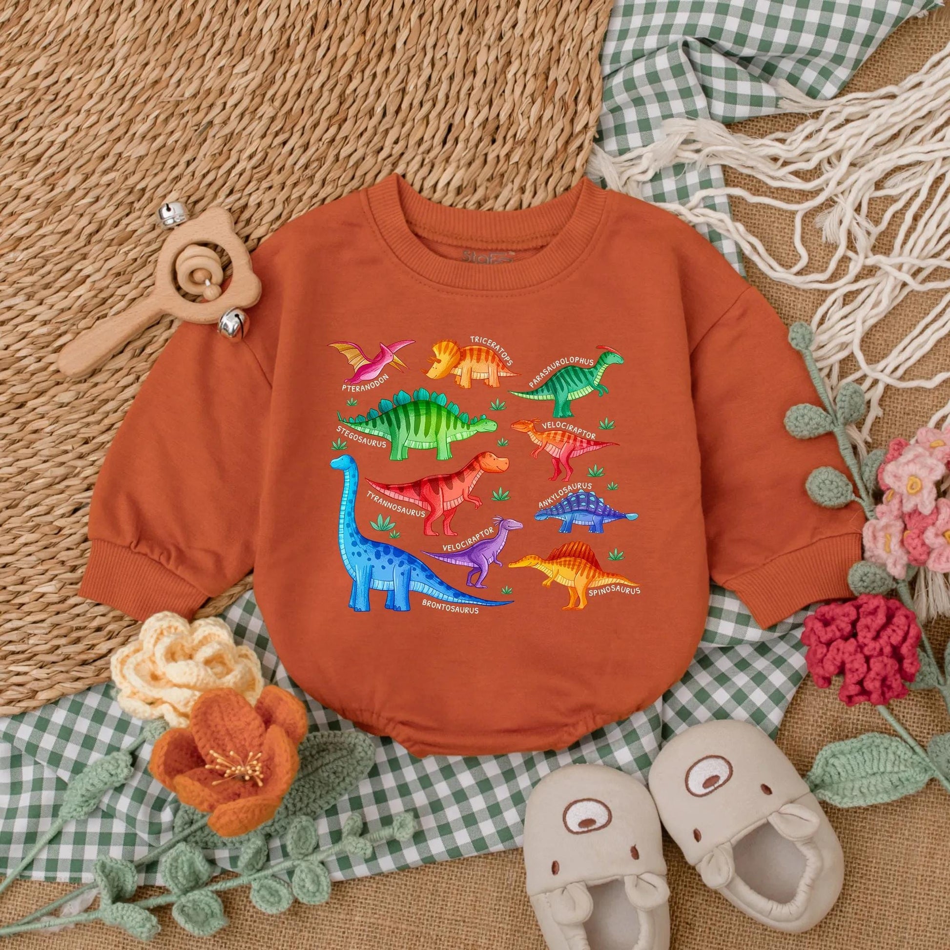 Dinosaur Baby Bodysuit & Romper | Cute Birthday Boy Gift | Dino Shower Outfit | Baby Boy Clothes | Animal Lover Baby Shower Gift (139 Characters)