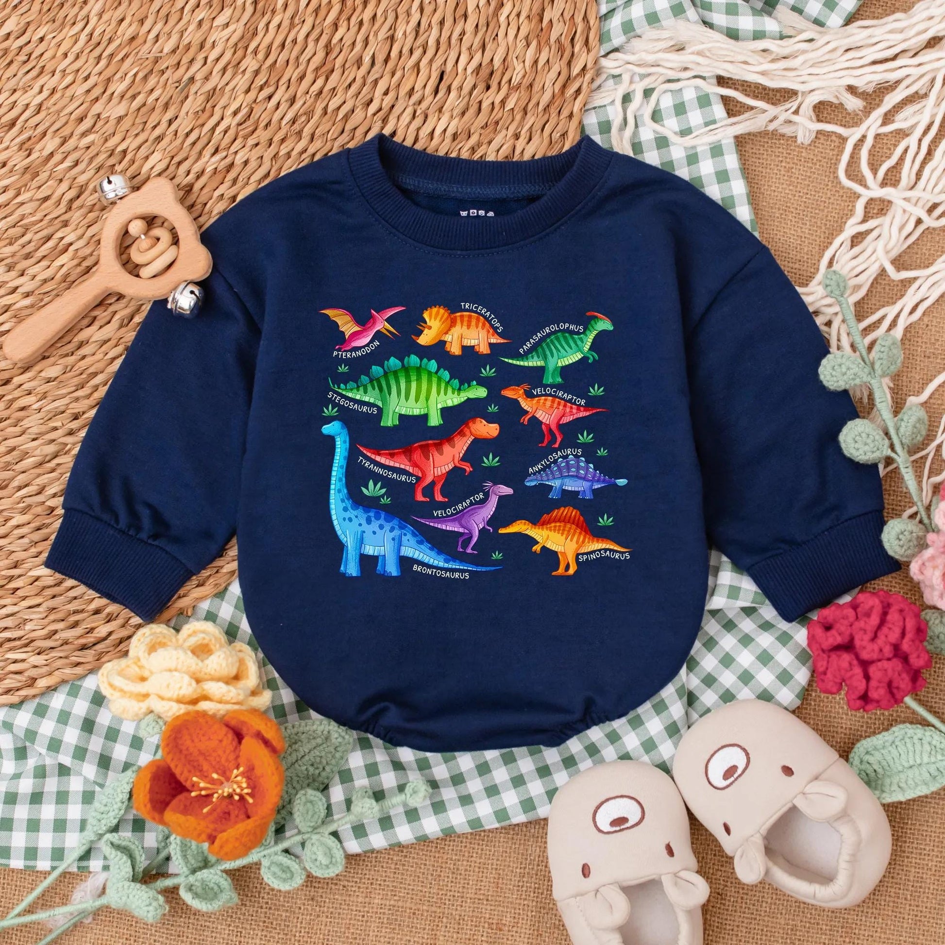 Dinosaur Baby Bodysuit & Romper | Cute Birthday Boy Gift | Dino Shower Outfit | Baby Boy Clothes | Animal Lover Baby Shower Gift (139 Characters)