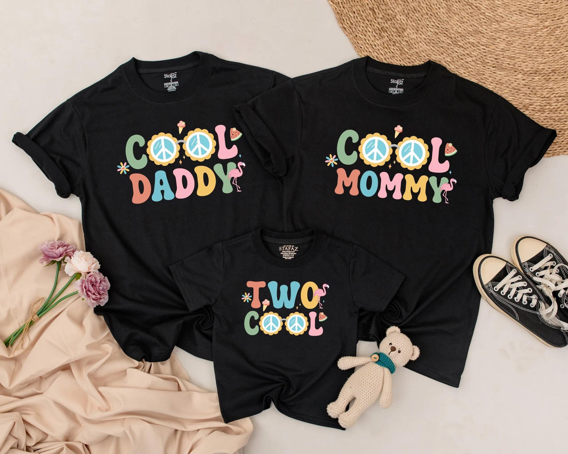Groovy Family Birthday Shirts: Retro ONE Outfits for Mom, Dad, Baby, and Brother – Matching Summer Photo Look, Cool Hippie Vibes Peace Sign Tees (138 chars)