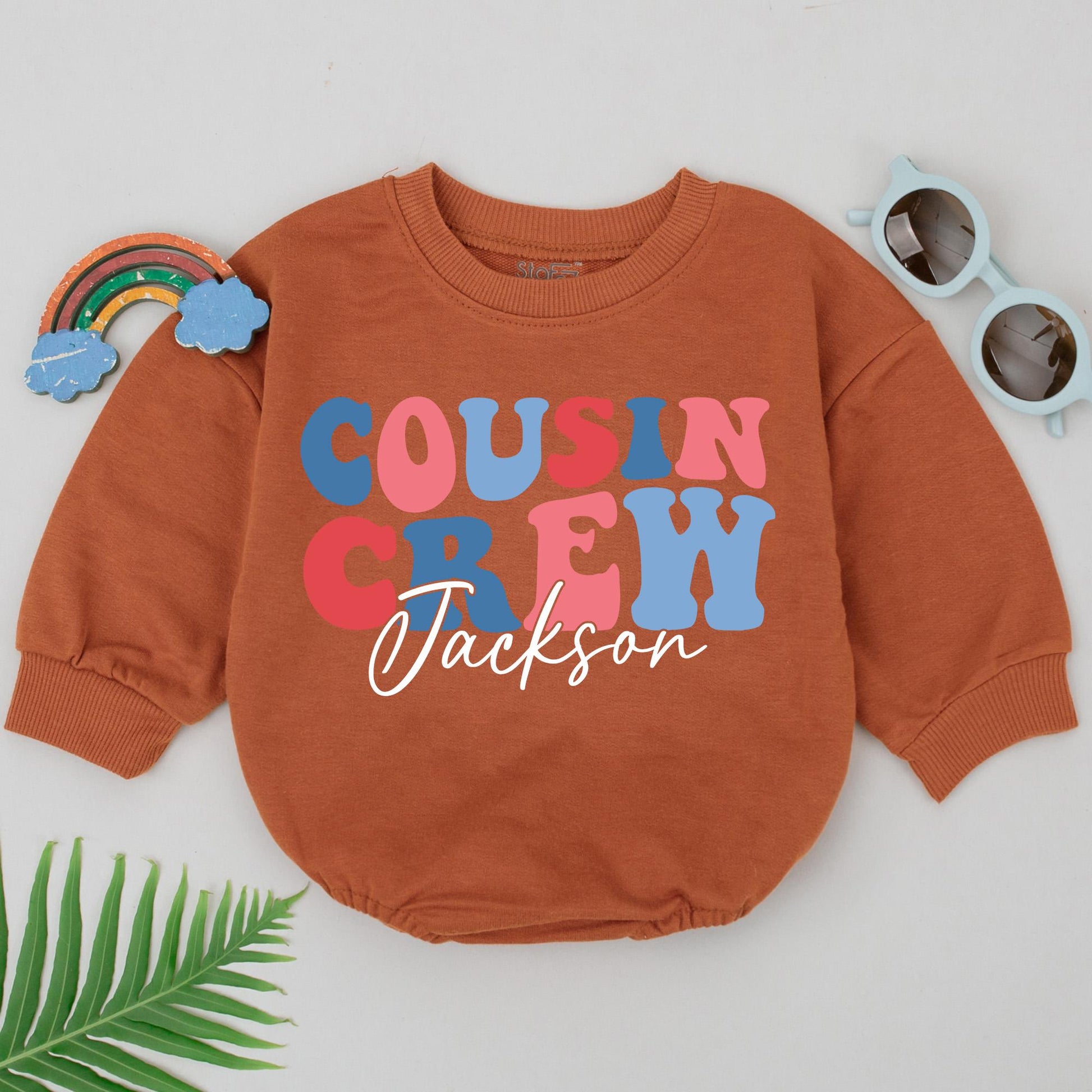 Custom Cousin Crew Romper Personalized Matching Baby Outfit Cute Bodysuit for Boys or Girls Family Reunion Gift
