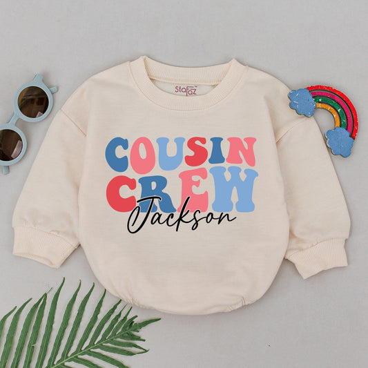 Custom Cousin Crew Romper Personalized Matching Baby Outfit Cute Bodysuit for Boys or Girls Family Reunion Gift