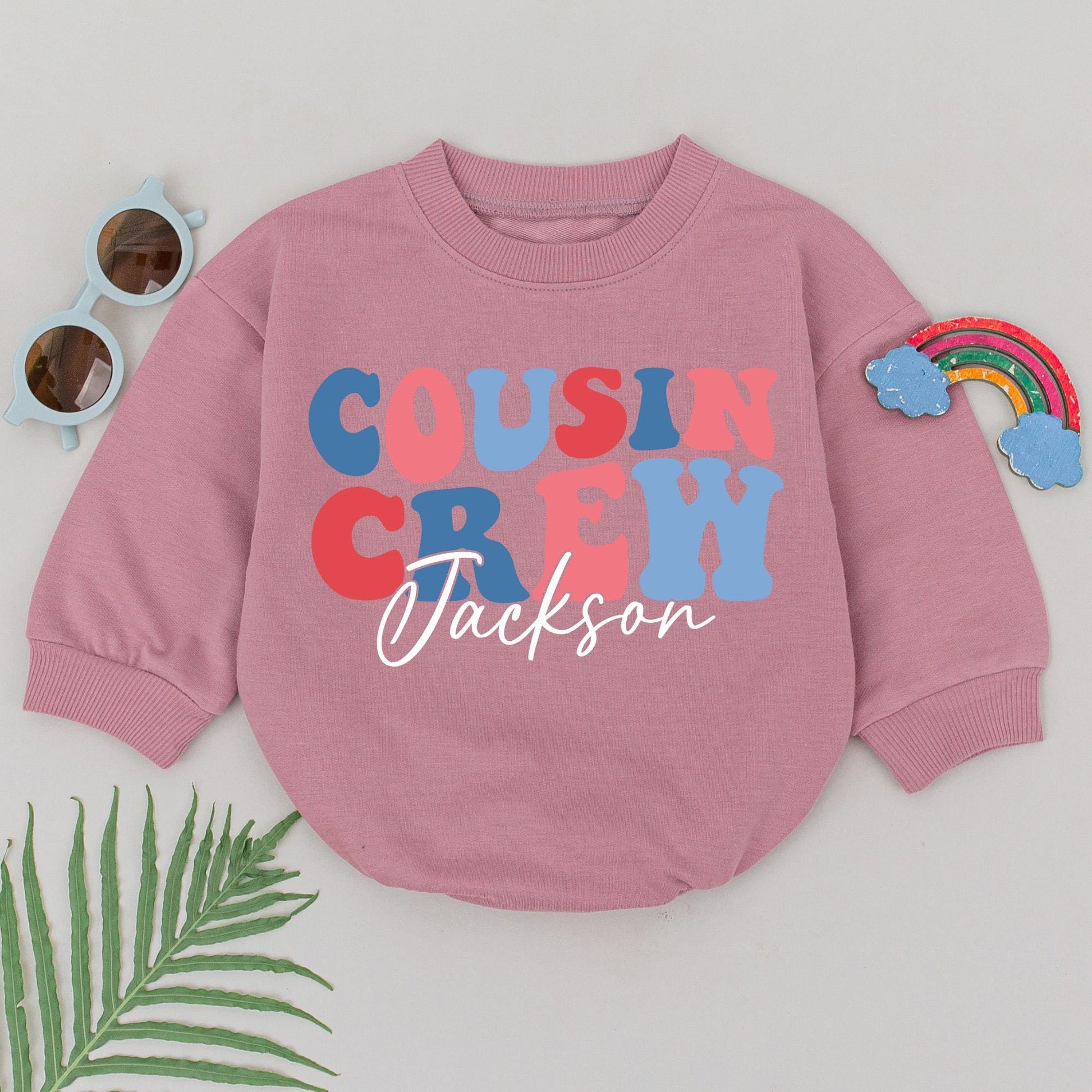 Custom Cousin Crew Romper Personalized Matching Baby Outfit Cute Bodysuit for Boys or Girls Family Reunion Gift