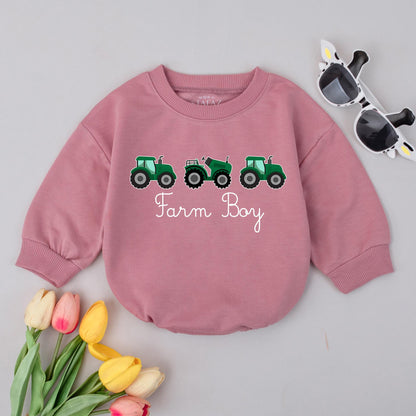 Farm Boy Baby Sweatshirt & Toddler Tractor Shirt - Country Outfit, Fall Clothes, Farmer Gift, Baby Boy 1st Birthday