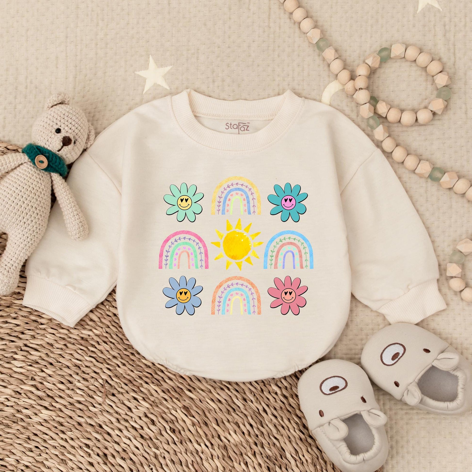 Daisy Romper Baby Girl Summer Outfit Checkerboard Flowers Retro First Birthday Gift Cute Baby Clothes