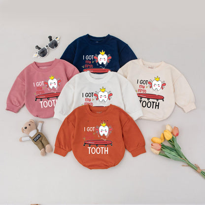 Baby First Tooth Milestone Bodysuit I Got My First Tooth Outfit Funny Cute Tooth Fairy Celebration Gift Soft Cotton Baby Shower Photo Prop