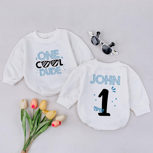 Cool Dude First Birthday Shirt Baby Boy Outfit Personalized 1st Birthday Name Tee Toddler Gift One