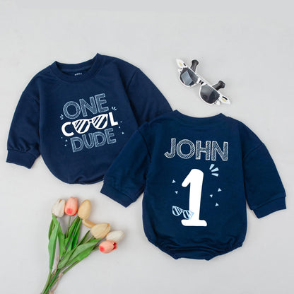 Cool Dude First Birthday Shirt Baby Boy Outfit Personalized 1st Birthday Name Tee Toddler Gift One