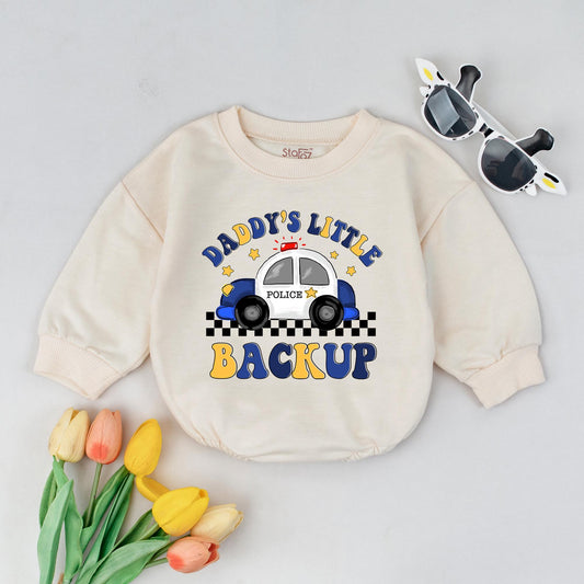 Daddy's Little Backup Police Baby Boy Outfit Law Enforcement Gift Newborn Cop Bodysuit Baby Shower Present Cute