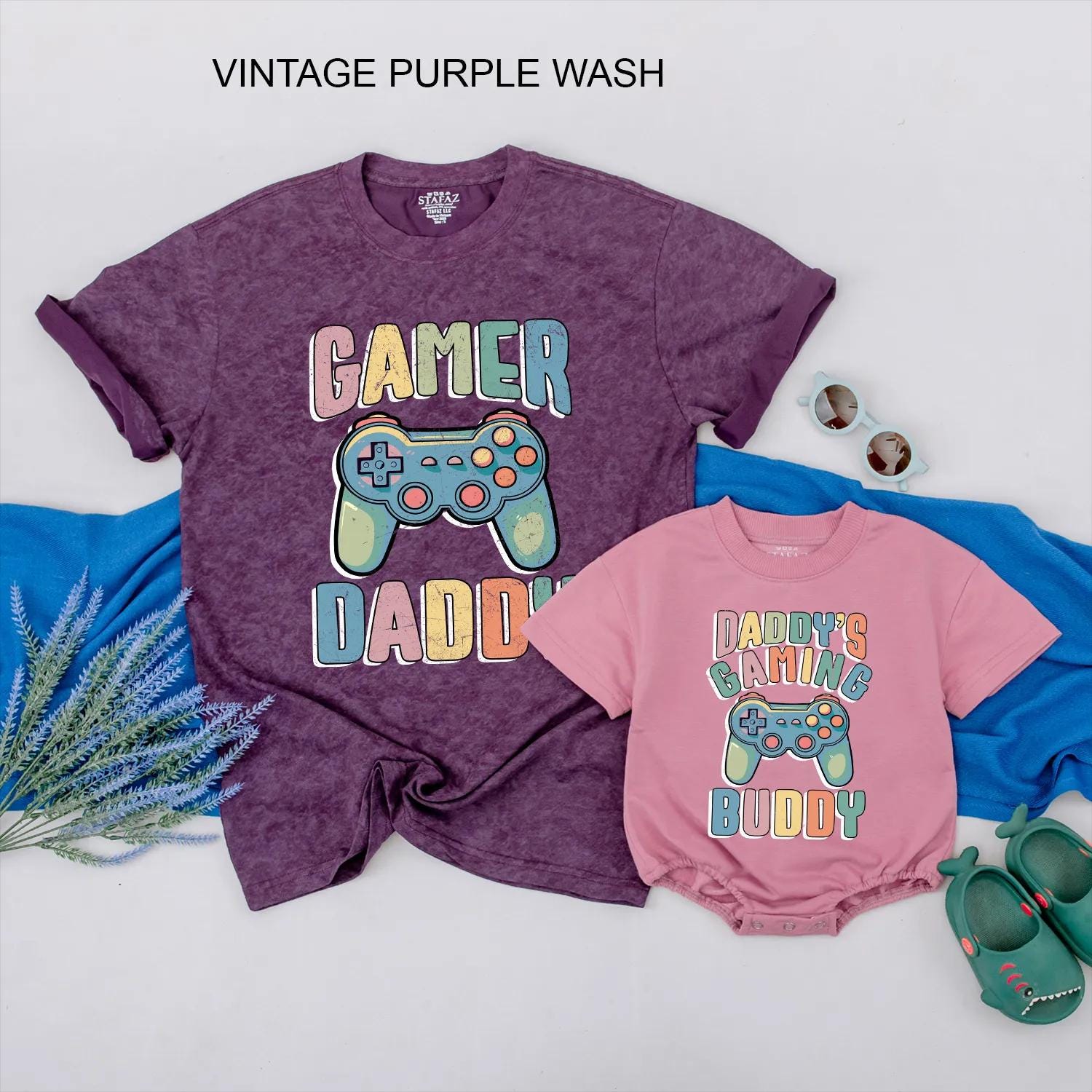 Gamer Dad and Baby Matching Shirt Set Daddy’s Gaming Buddy Bodysuit Father’s Day Gift New Dad Cute Gamer Baby Outfit