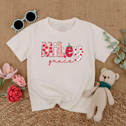 Personalized Strawberry Girl Shirt | Custom Name Toddler T-shirt | Cute Summer Outfit for Baby Girls | Back to School Gift